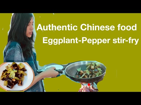 印度女孩做正宗的中国菜，炒茄子